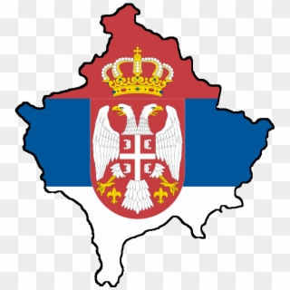 Kosovo With Flag Of Serbia - Serbia Flag Clipart