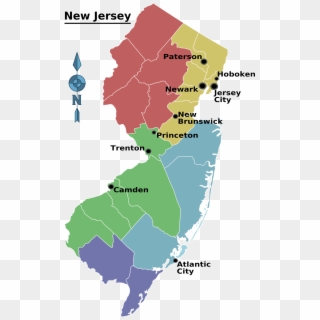 New Jersey Regions Map Large Map Clipart