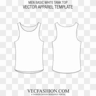 Products Tagged Tank Vecfashion Basic White Template - Vest Clipart