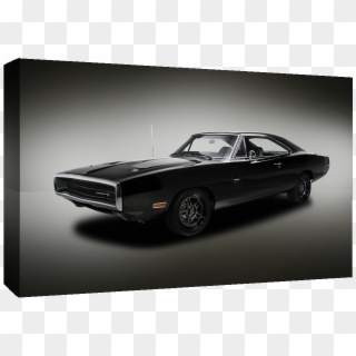 Black Vintage Dodge Charger Car Canvas Wall Art - 1969 Dodge Charger Hd Clipart