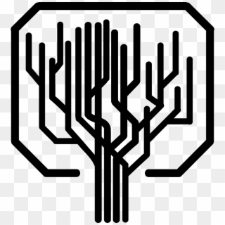 Tree Shape Of Straight Lines Like A Computer Printed - Computer Tree Icon Clipart