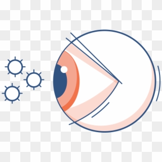 Illustration Of A Red Eye With Pollen Particles In Clipart