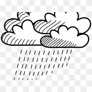 Cloud Clipart Sketch - Cloud With Rain Drawing - Png Download