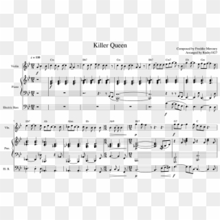 Killer Queen- Queen Sheet Music For Violin, Piano, - Sheet Music Clipart