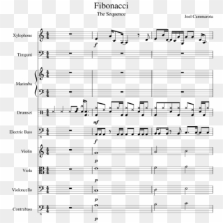 Fibonacci Sheet Music For Violin, Percussion, Timpani, - Sheet Music Clipart