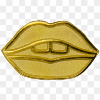 Mini Lips Pin, Matt Gold Clipart
