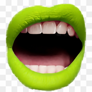 #freetoedit #picsartsticker #greenlips #openmouth #lips - Green Lips Transparent Clipart