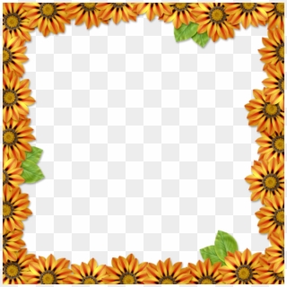 Orange Flower Frame Png - Picture Frame Clipart