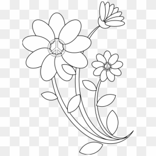Flower Line Drawing - Drawing Flowers For Embroidery Clipart