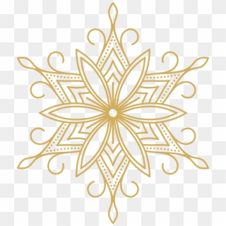 Gold Snowflake - Dibujo De Mandala Flor De Loto Clipart