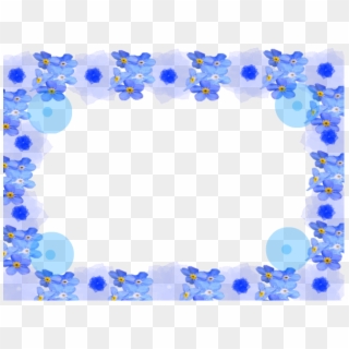 Blue Floral Border Transparent Image - Transparent Blue Flower Border Png Clipart