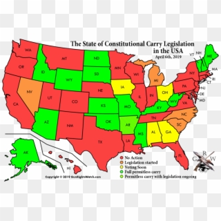Constitutional Carry States - White Population By State 2016 Clipart
