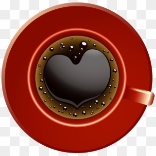 Red Coffee Cup With Heart Png Clip-art Image - Circle Transparent Png