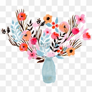 Free Png Download Flower Vase Water Colour Png Images - Flower Vase Watercolor Png Clipart