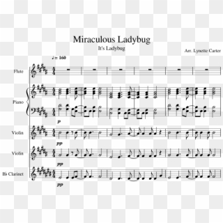 Miraculous Ladybug - Miraculous Ladybug Theme Song Flute Sheet Music Clipart