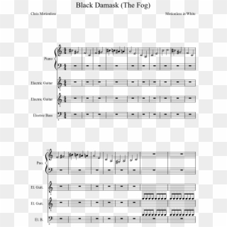 Black Damask Sheet Music Composed By Motionless In Clipart