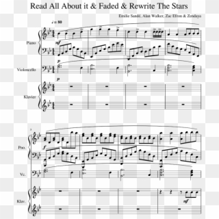 Faded & Read All About It & Rewrite The Stars Sheet - Sheet Music Clipart