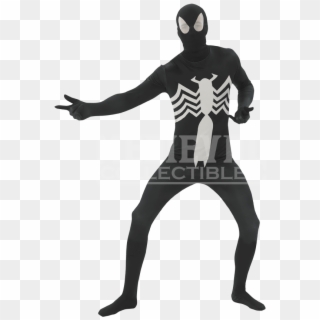 Adult Spider Man Second Skin Black Costume - Black Spiderman Costume Clipart