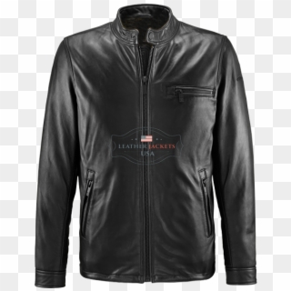Unique Protective Black Biker Leather Jacket - Leather Jacket Clipart