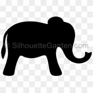 Simple Cartoon Elephant Silhouette Clipart