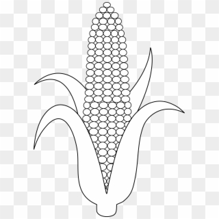 Free Thanksgiving Snowflake Coloring Pages 25 Corn - Corn Clip Art Black And White - Png Download