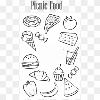 Picnic Food Coloring Pages - Printable Colouring Pages Food Clipart