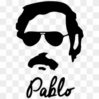Стикер За Автомобил - Pablo Escobar Face Black And White Clipart
