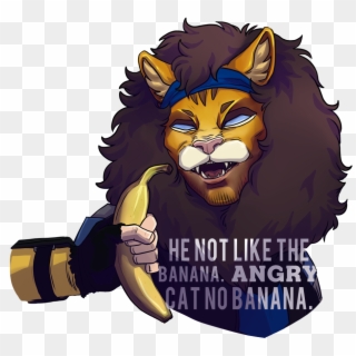 Angry Cat No Banana - Illustration Clipart