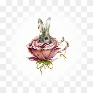 Rabbit In Flower Tattoo , Png Download Clipart