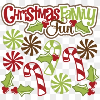 Candy Cane Clipart Svg - Christmas Family Fun Clipart - Png Download