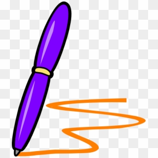 Lilac Pen Orange Writing Clip Art At Clker - Writing Clipart Transparent Background - Png Download