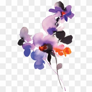 Purple Orchid Watercolor Clipart