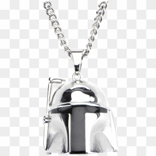 Mens Stainless Steel 3d Boba Fett Helmet Necklace - Locket Clipart