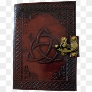 Triquetra Knot Embossed Leather Journal With Lock - Wallet Clipart