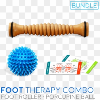 Wooden Foot Roller Bundle With Porcupine Massage Ball - Myofascial Release Clipart
