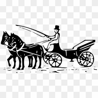 Pony Horse And Buggy Carriage Wagon - Gambar Siluet Kereta Kuda Clipart