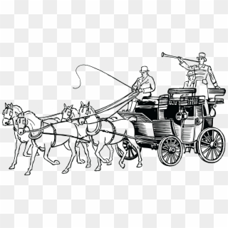Carts Clipart Carriage Ride - Carriage Horse Drawing - Png Download