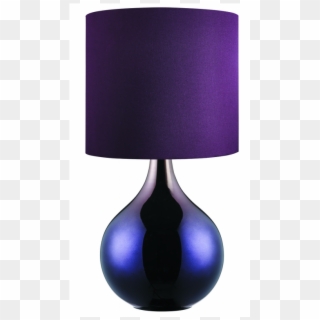 Purple Glass Table Lamp With Purple Fabric Shade - Lamp Clipart