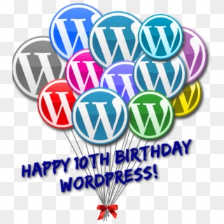 Wordpress 10th Anniversary Birthday Balloons Clipart