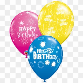 3 Birthday Latex Balloons - Happy Birthday Balloons Red Clipart