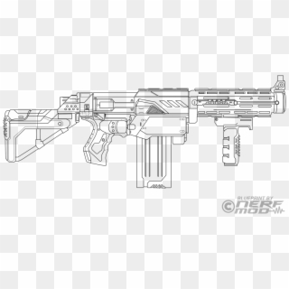 Drawn Rifle Nerf Gun - Nerf Rival Gun Coloring Pages Clipart
