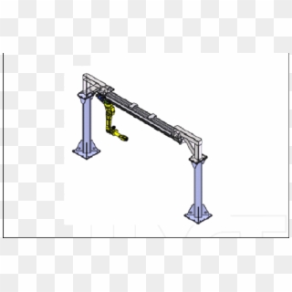 An Example Robot Configuration Where A Robot Arm Is - Robot Arm On Linear Rail Clipart