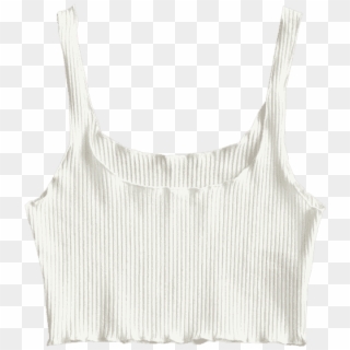 Ribbed Fitted Crop Tank Top White - Active Tank Clipart