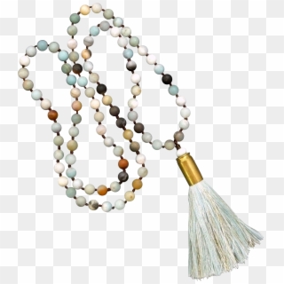 Amazonite Bullet Shell Casing Necklace With Blue Tassel Clipart