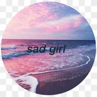 #tumblr #interesting #sad #girl #beach #waves #freetoedit - Pink Beach Clipart