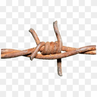 Barbed Wire Rusted Knot - Rusted Barbed Wire Png Clipart