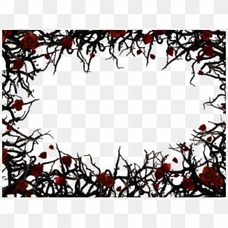 Roses And Thorns Border Frame Png Background Free - Roses And Thorns Border Clipart