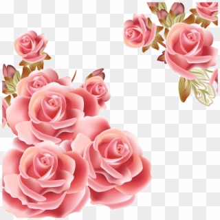 Pink Flowers Rose Clip Art - Png Download