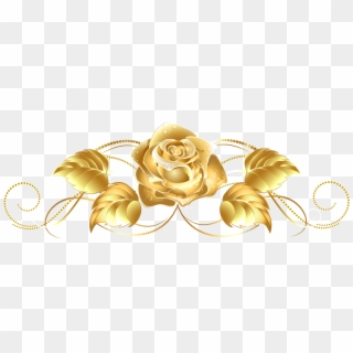 Beautiful Gold Rose Decor Png Image - Gold Rose Transparent Background Clipart