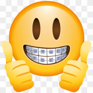 Braces Face Emoji - Nerd Emoji With Braces Clipart
